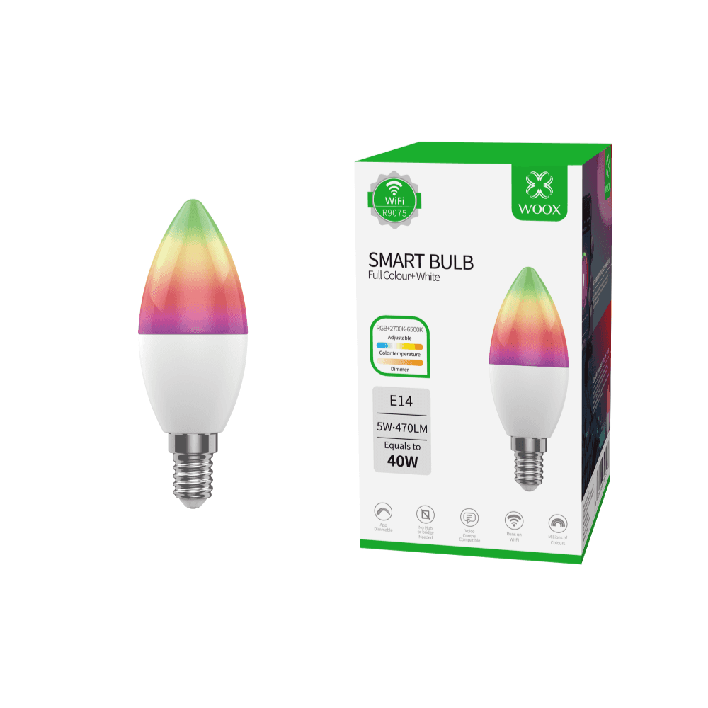 WOOX R9075 Smart WiFi E14 LED Bulb RGB+CCT